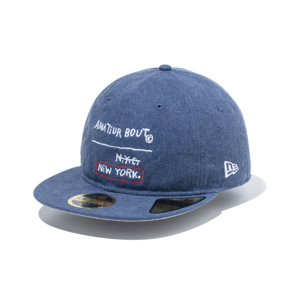 RC 59FIFTY Flat Visor JEAN MICHEL BASQUIAT ジャン=ミシェル・バスキア アシッドウォッシュ ネイビー
