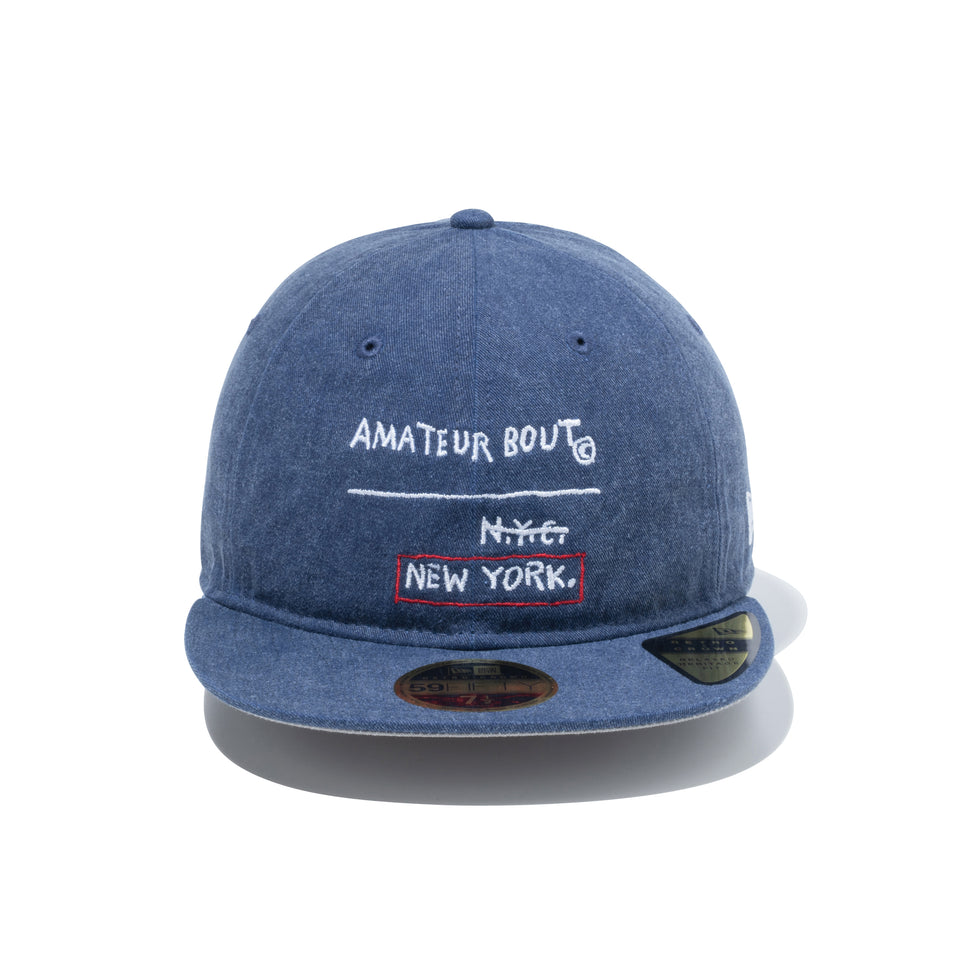 RC 59FIFTY Flat Visor JEAN MICHEL BASQUIAT ジャン=ミシェル・バスキア アシッドウォッシュ ネイビー