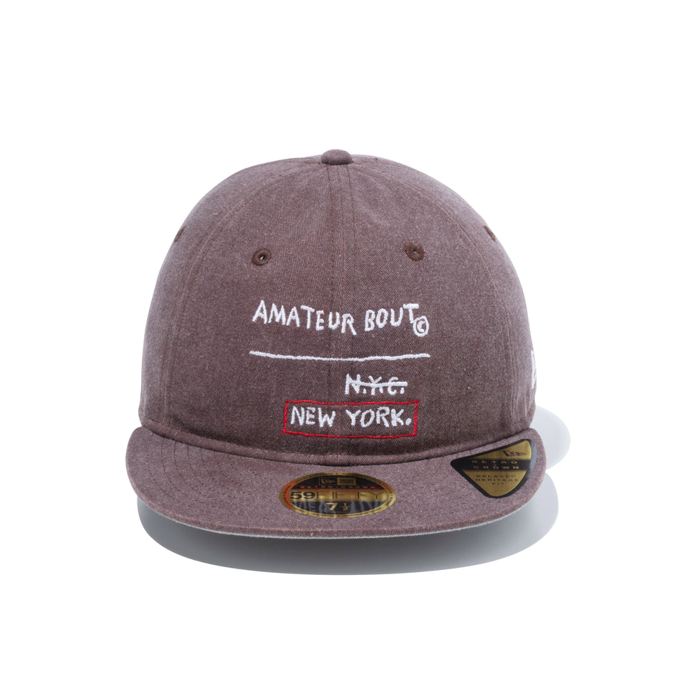 RC 59FIFTY Flat Visor JEAN MICHEL BASQUIAT ジャン=ミシェル・バスキア アシッドウォッシュ ブラウン