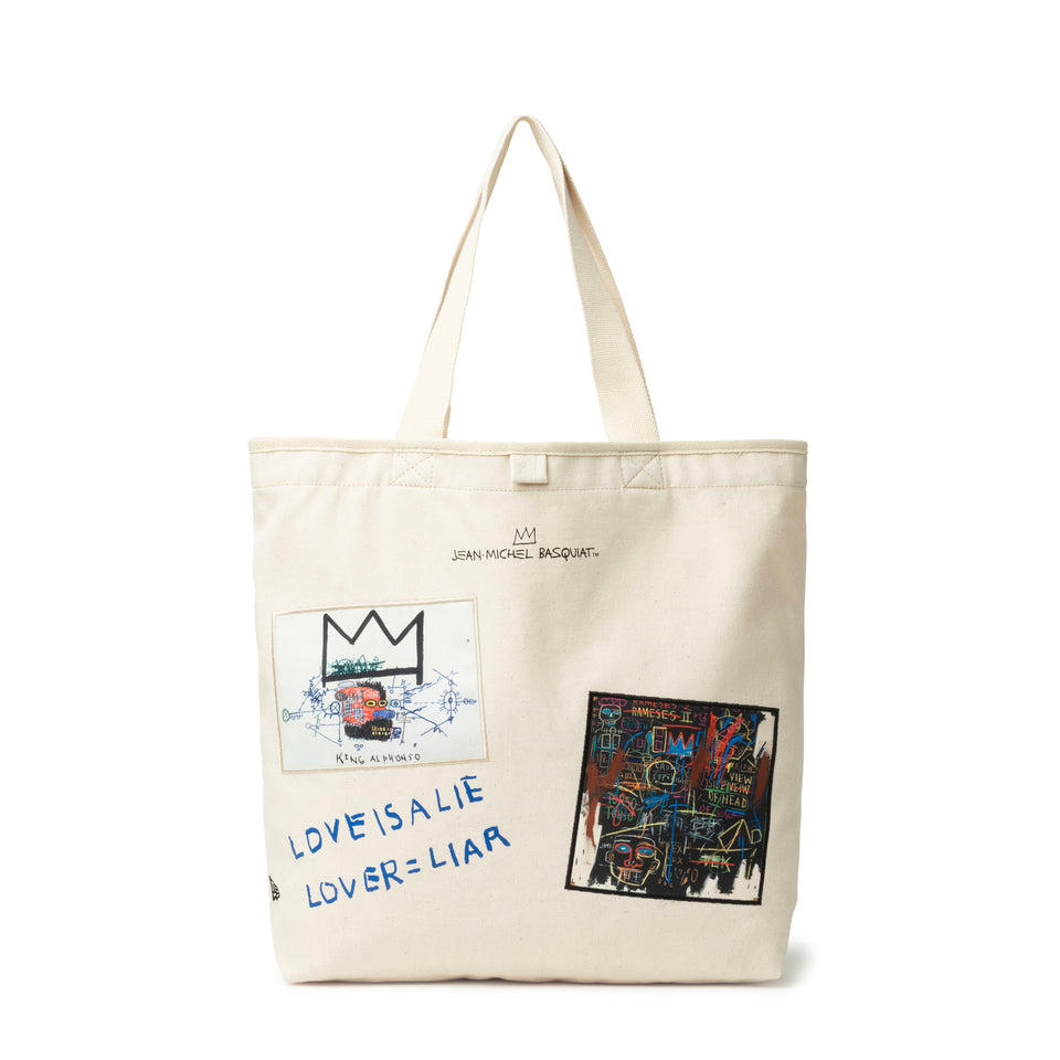 キャンバストート 22L JEAN MICHEL BASQUIAT ジャン=ミシェル・バスキア  LOVE IS A LIE LOVER=LIAR アイボリー