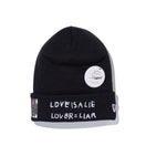 ベーシック カフニット JEAN MICHEL BASQUIAT ジャン=ミシェル・バスキア LOVE IS A LIE LOVER=LIAR ブラック