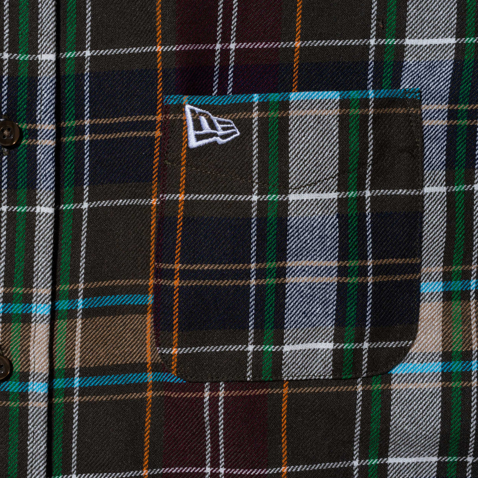 長袖 タータンチェックシャツ BLACK LABEL FW23 オリーブチェック