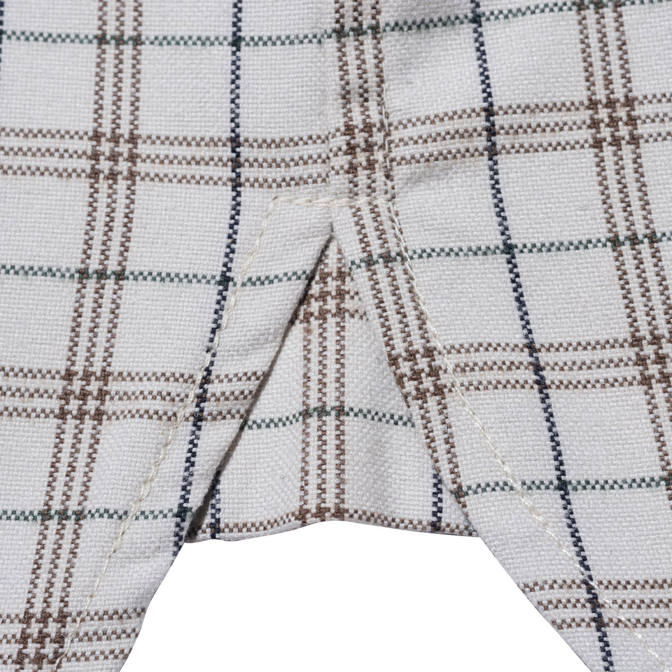 長袖 ミニチェック オックスフォードシャツ BLACK LABEL FW23 ストーン