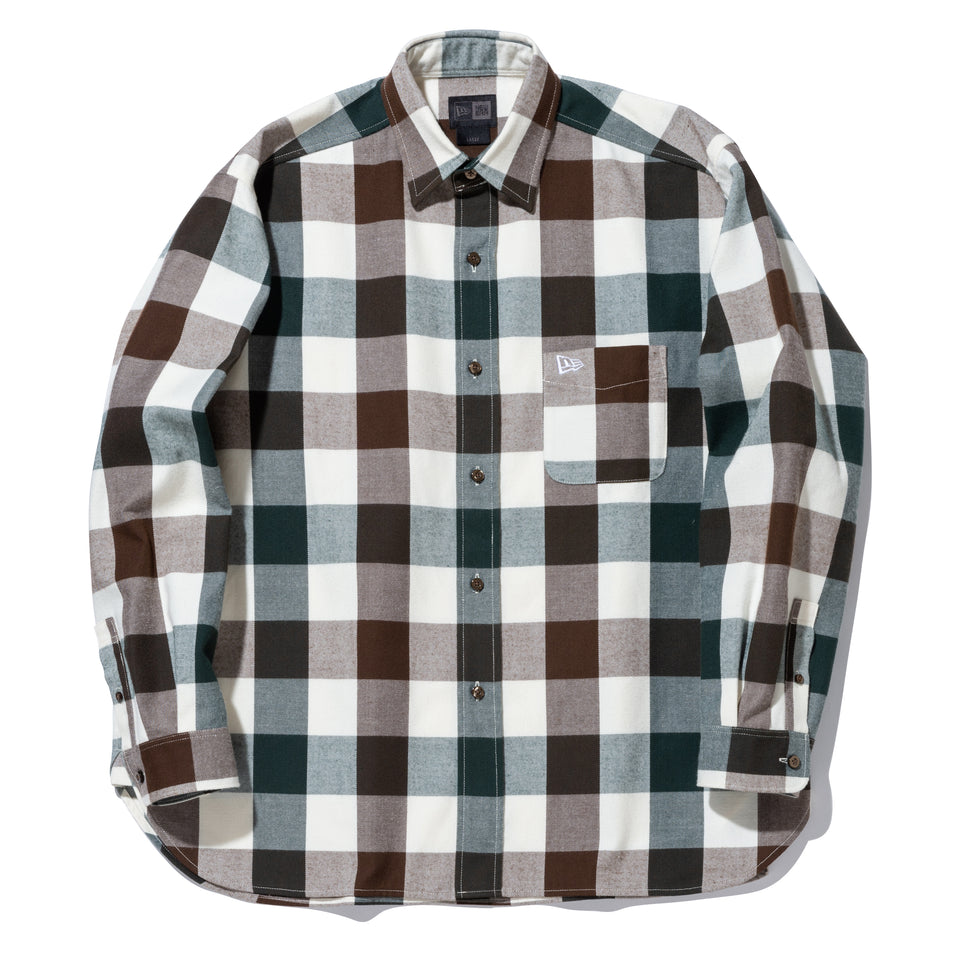 長袖 フランネルチェックシャツ BLACK LABEL FW23 ダークグリーンチェック