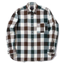 長袖 フランネルチェックシャツ BLACK LABEL FW23 ダークグリーンチェック