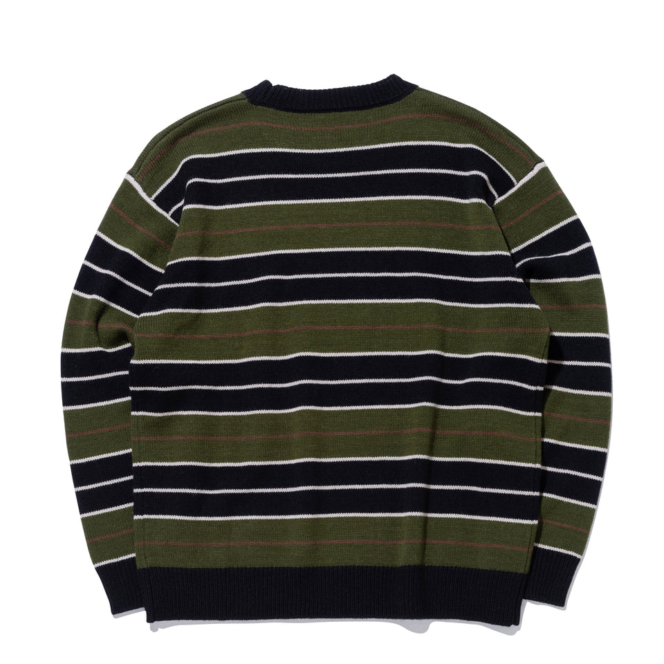 ボーダー クルーネックニット BLACK LABEL FW23 オリーブ