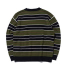 ボーダー クルーネックニット BLACK LABEL FW23 オリーブ