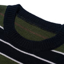 ボーダー クルーネックニット BLACK LABEL FW23 オリーブ
