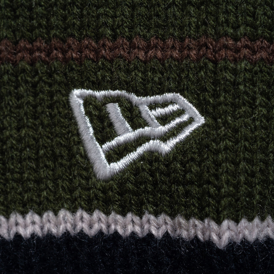 ボーダー クルーネックニット BLACK LABEL FW23 オリーブ