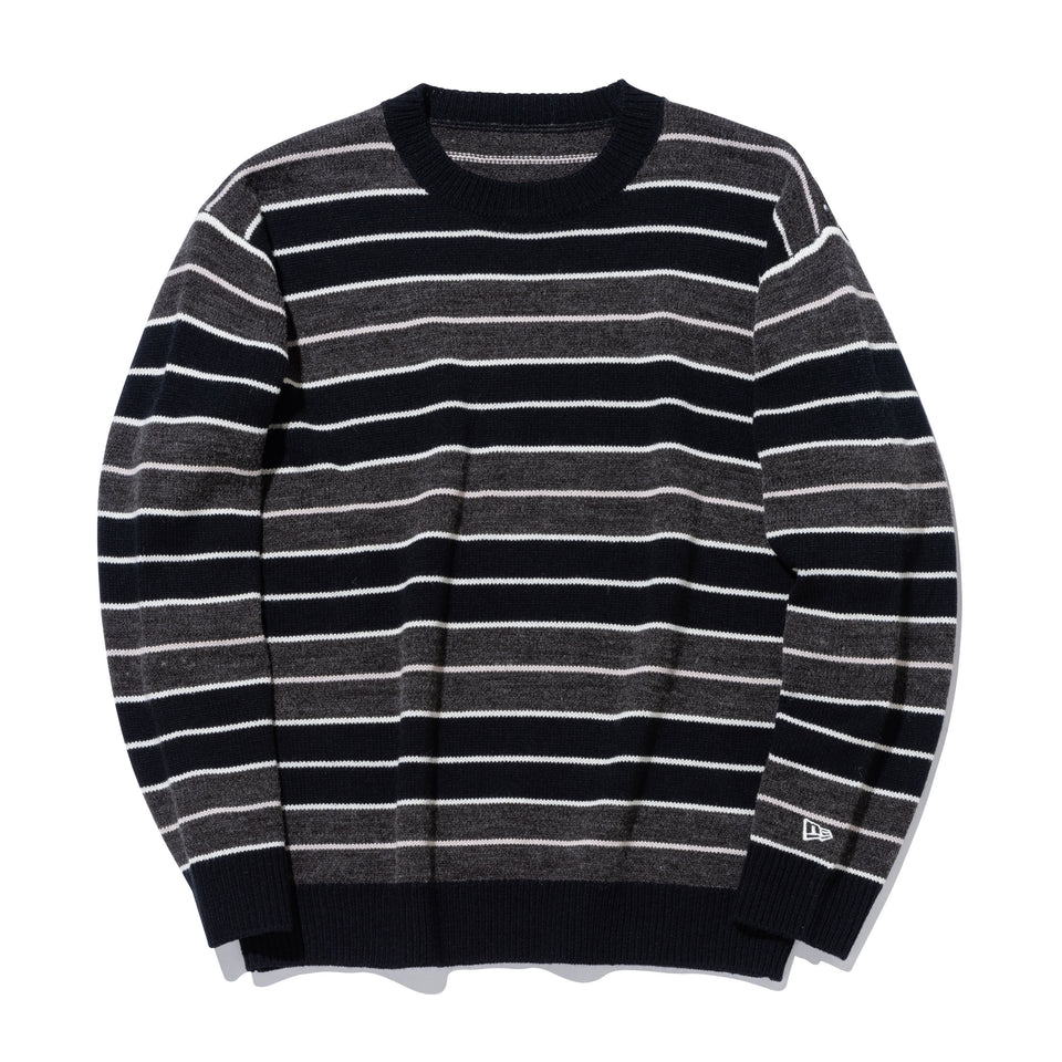 ボーダー クルーネックニット BLACK LABEL FW23 ブラック