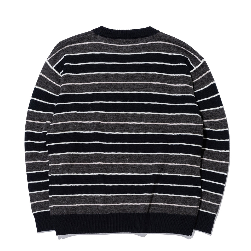 ボーダー クルーネックニット BLACK LABEL FW23 ブラック