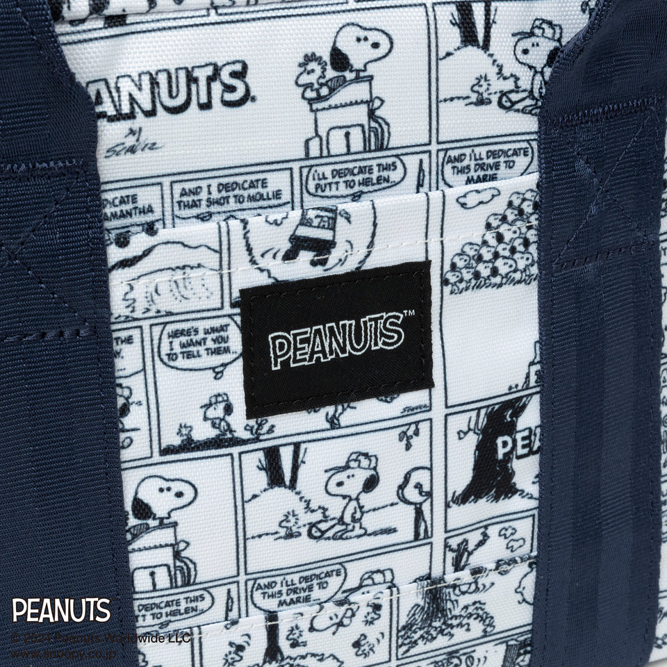【ゴルフ】トートバッグ ミニ オールオーバー プリント PEANUTS ピーナッツ ホワイト/ ネイビー