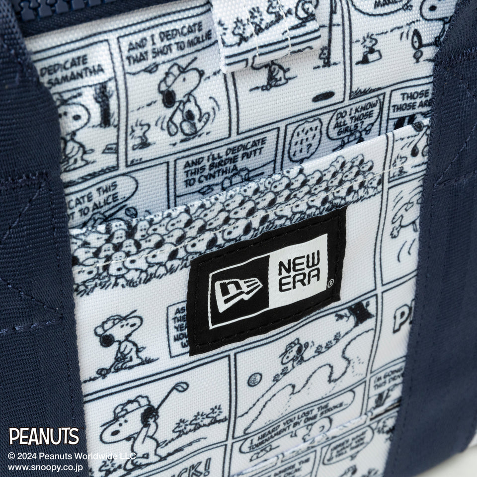 【ゴルフ】トートバッグ ミニ オールオーバー プリント PEANUTS ピーナッツ ホワイト/ ネイビー