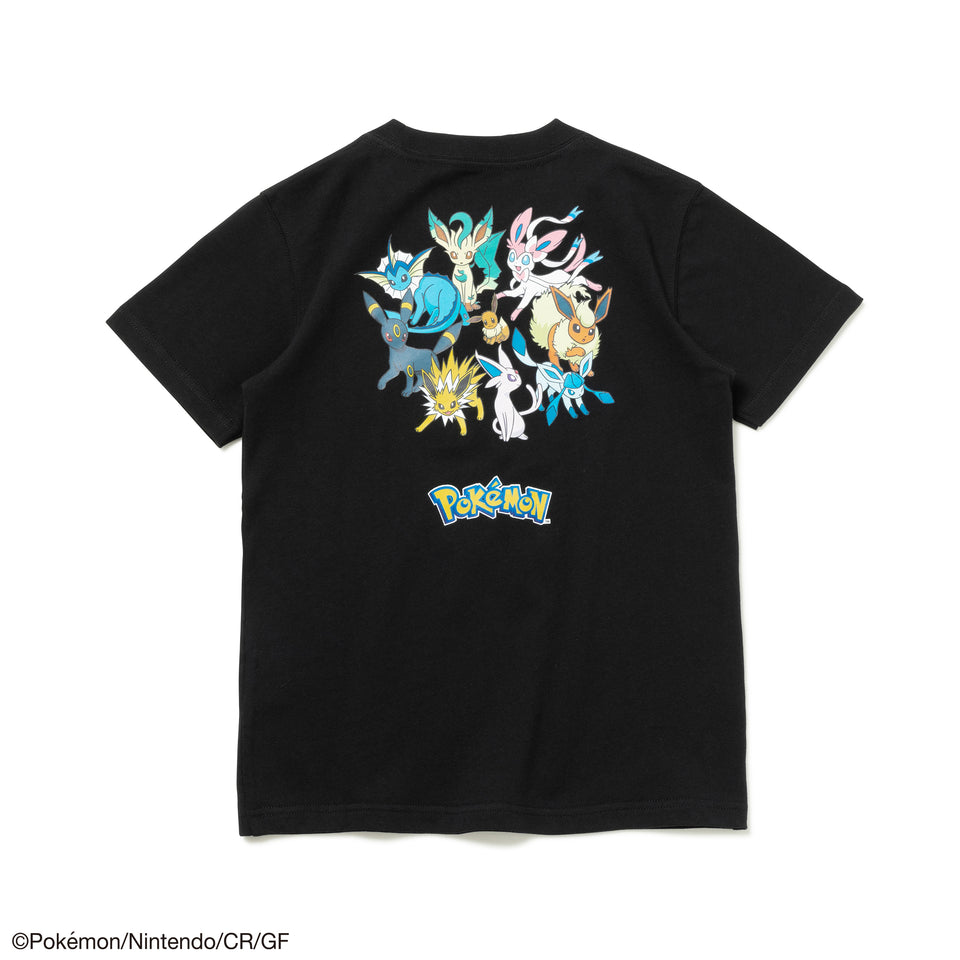 Youth 半袖 コットン Tシャツ Pokémon ポケモン ピカチュウ イーブイフレンズ ブラック