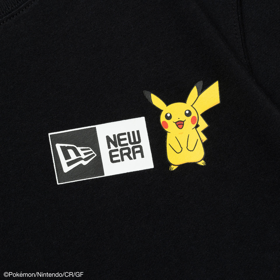Youth 半袖 コットン Tシャツ Pokémon ポケモン ピカチュウ イーブイフレンズ ブラック