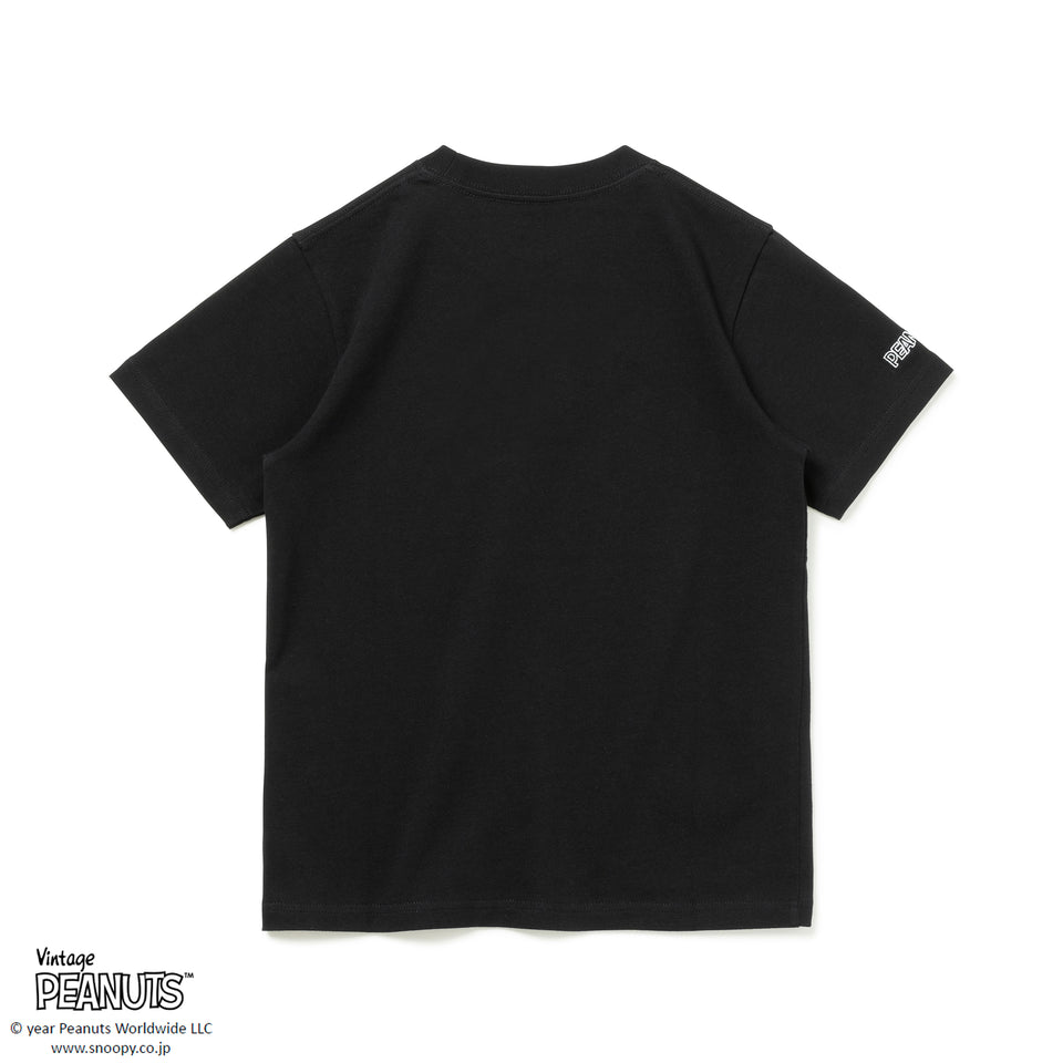 Youth 半袖 コットンTシャツ PEANUTS ピーナッツ ウッドストック ブラック