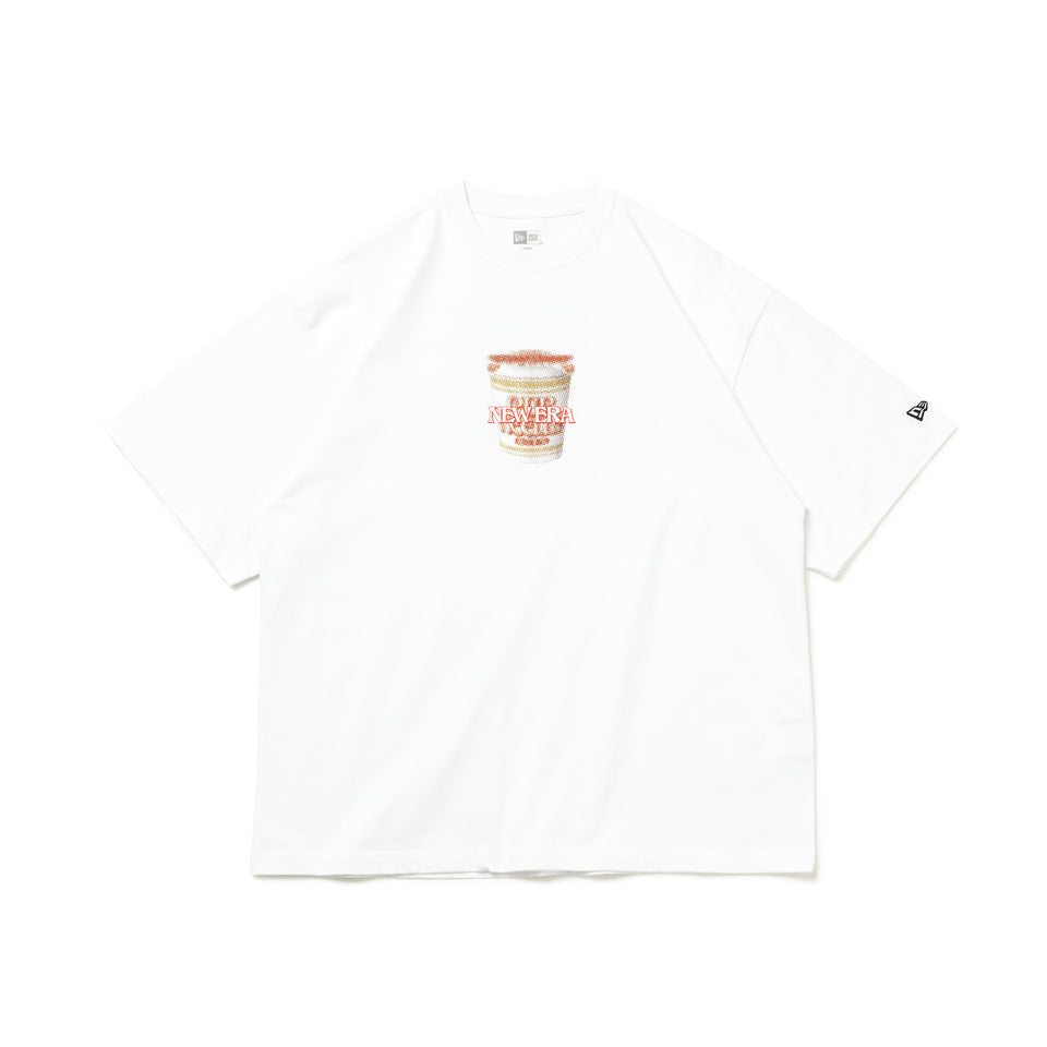 半袖 オーバーサイズド コットン Tシャツ CUP NOODLE カップヌードル NEW ERA レギュラー味 ホワイト