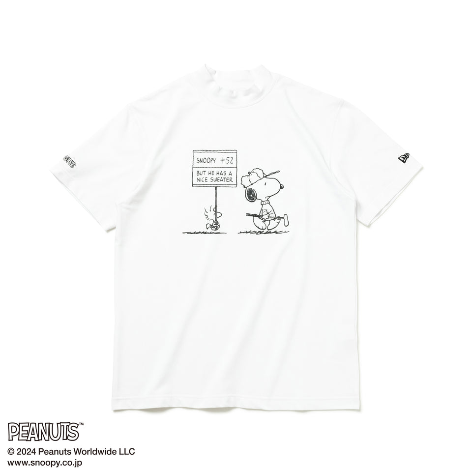 【ゴルフ】半袖 鹿の子 ミッドネック Tシャツ PEANUTS ピーナッツ ホワイト