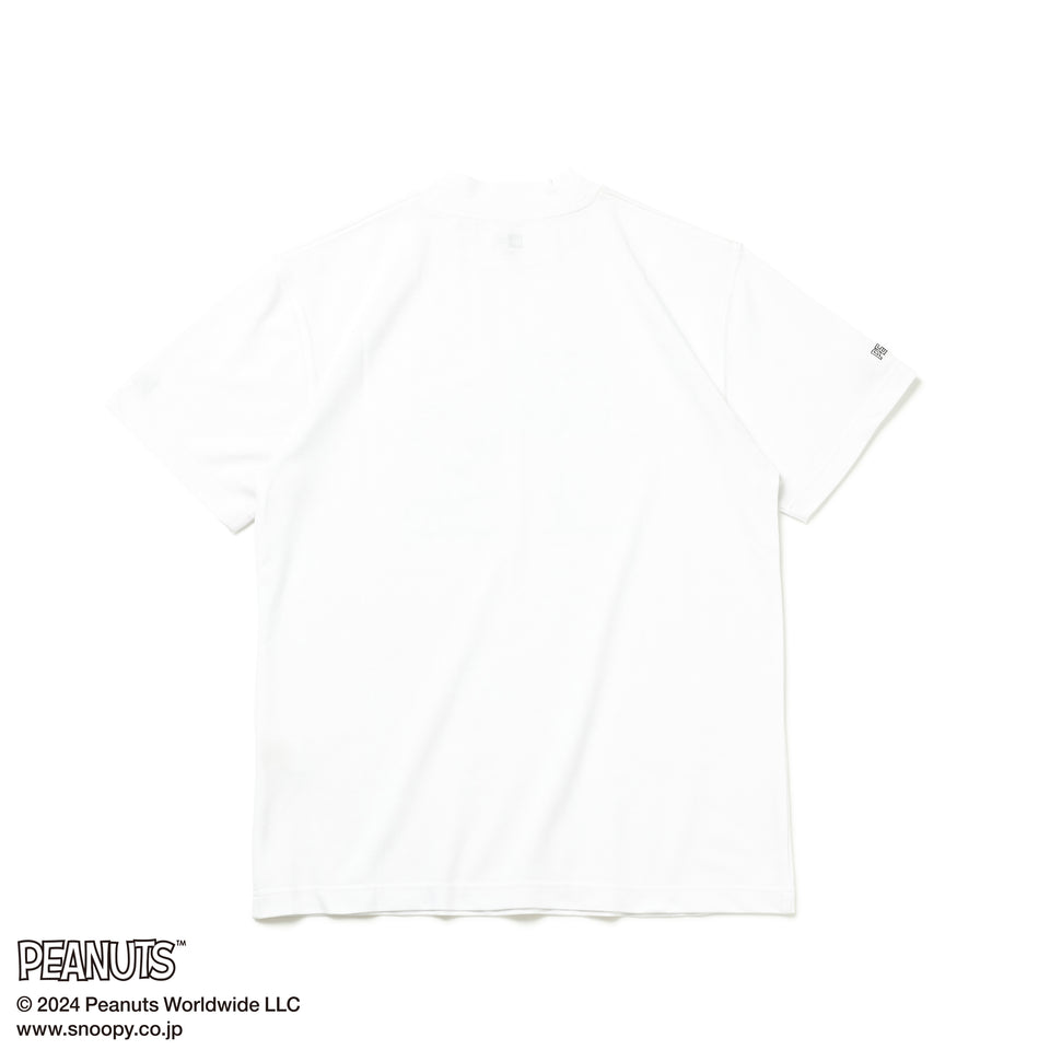 【ゴルフ】半袖 鹿の子 ミッドネック Tシャツ PEANUTS ピーナッツ ホワイト