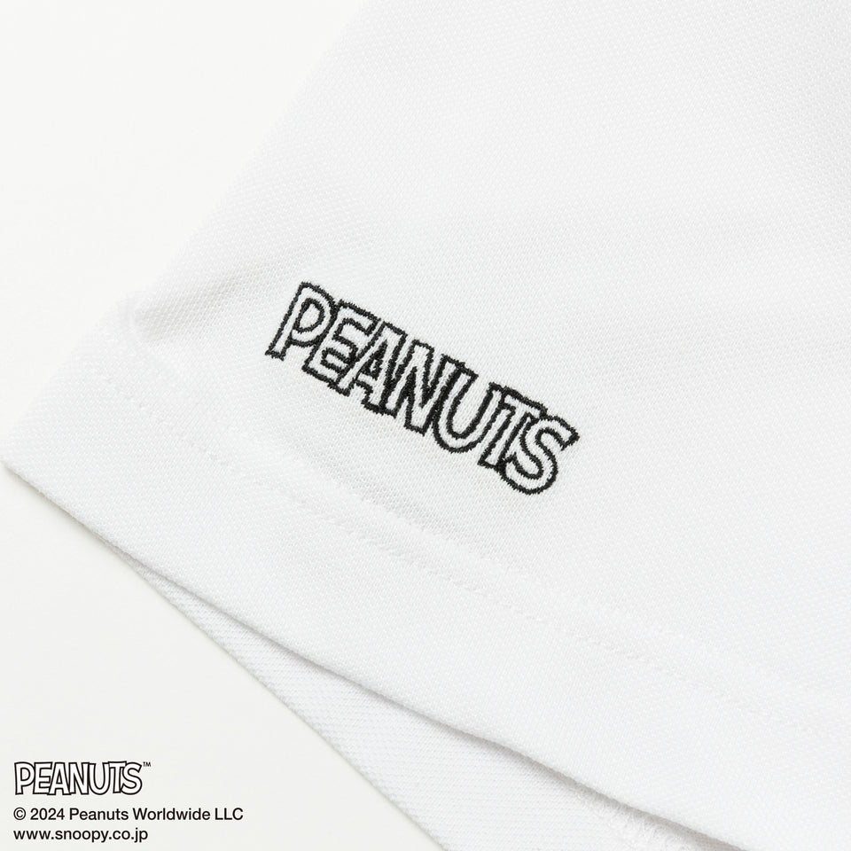 【ゴルフ】半袖 鹿の子 ミッドネック Tシャツ PEANUTS ピーナッツ ホワイト