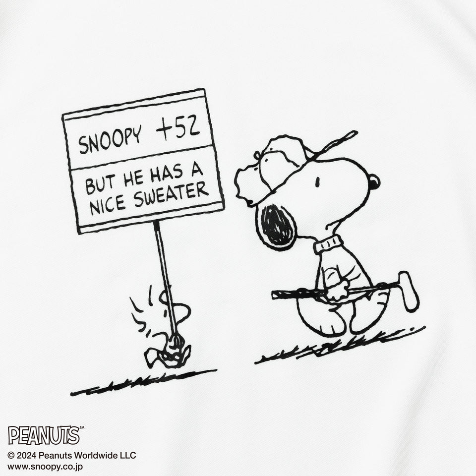 【ゴルフ】半袖 鹿の子 ミッドネック Tシャツ PEANUTS ピーナッツ ホワイト