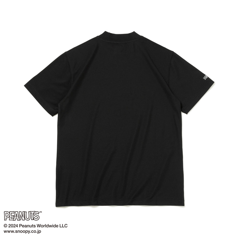 【ゴルフ】半袖 鹿の子 ミッドネック Tシャツ PEANUTS ピーナッツ ブラック
