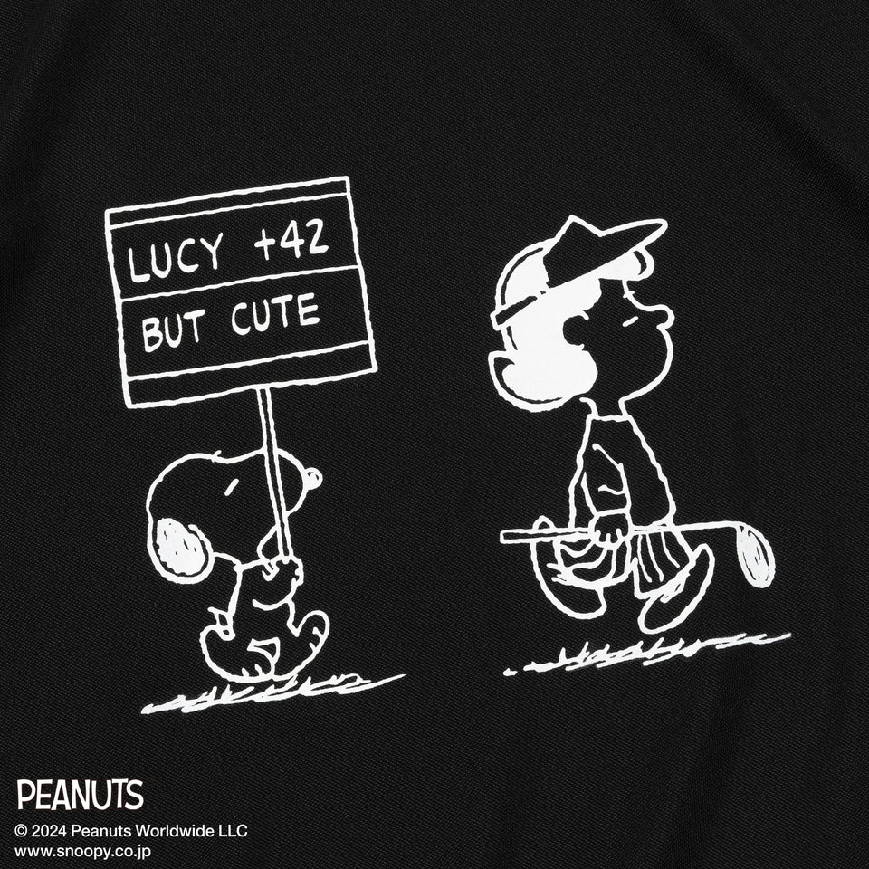 【ゴルフ】半袖 鹿の子 ミッドネック Tシャツ PEANUTS ピーナッツ ブラック