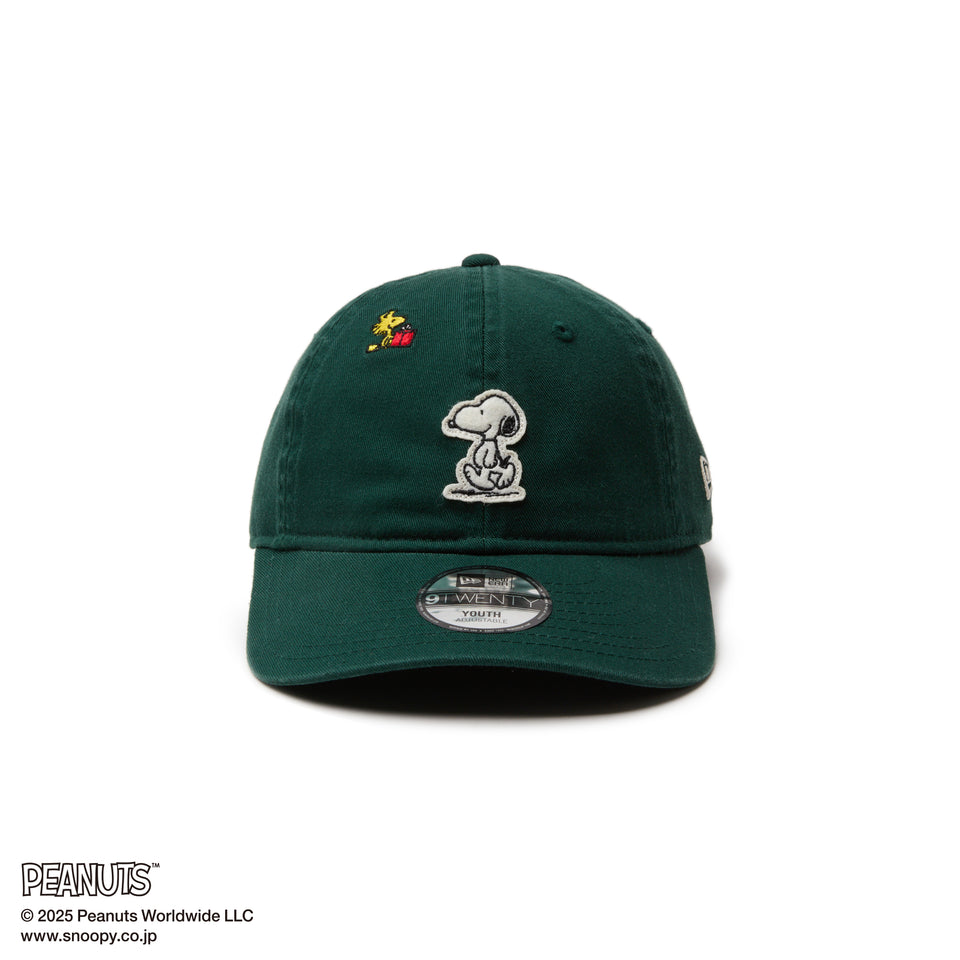 Youth 9TWENTY PEANUTS ピーナッツ スヌーピー ウッドストック フェルトパッチ ダークグリーン