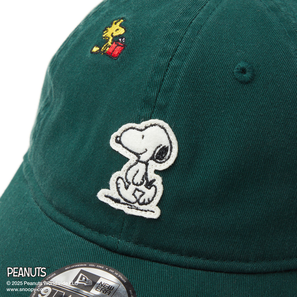 Youth 9TWENTY PEANUTS ピーナッツ スヌーピー ウッドストック フェルトパッチ ダークグリーン