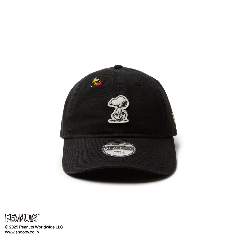 Youth 9TWENTY PEANUTS ピーナッツ スヌーピー ウッドストック フェルトパッチ ブラック