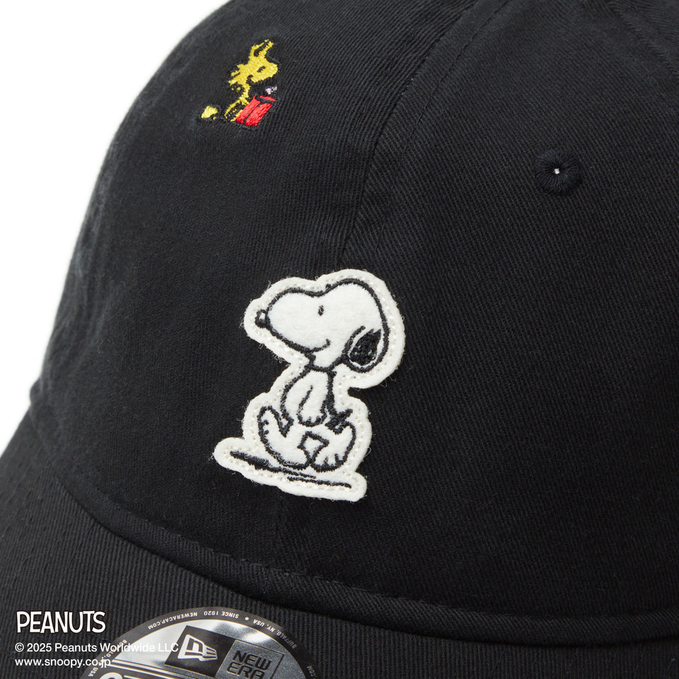 Youth 9TWENTY PEANUTS ピーナッツ スヌーピー ウッドストック フェルトパッチ ブラック