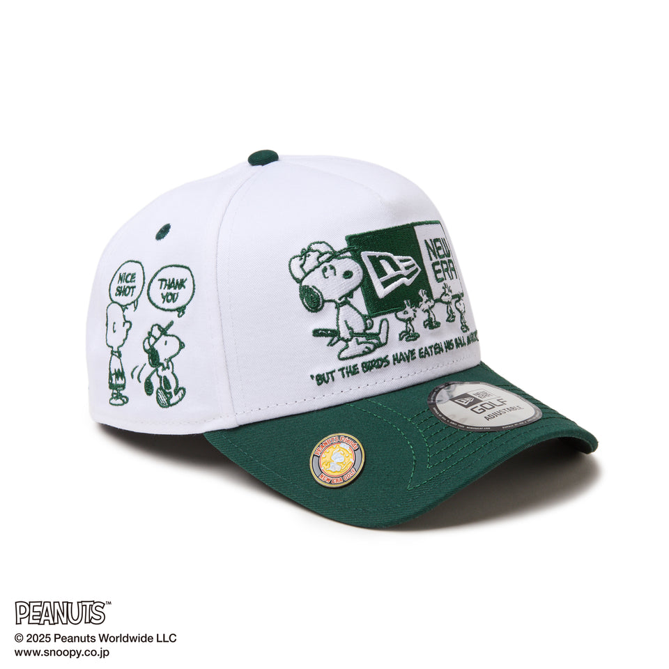 【ゴルフ】 9FORTY A-Frame On Par PEANUTS ピーナッツ ボックスロゴ ホワイト ダークグリーンバイザー