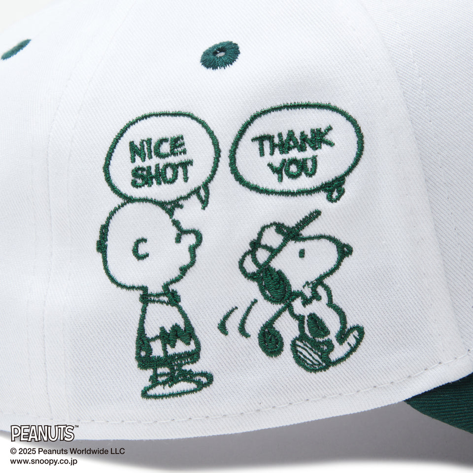 【ゴルフ】 9FORTY A-Frame On Par PEANUTS ピーナッツ ボックスロゴ ホワイト ダークグリーンバイザー