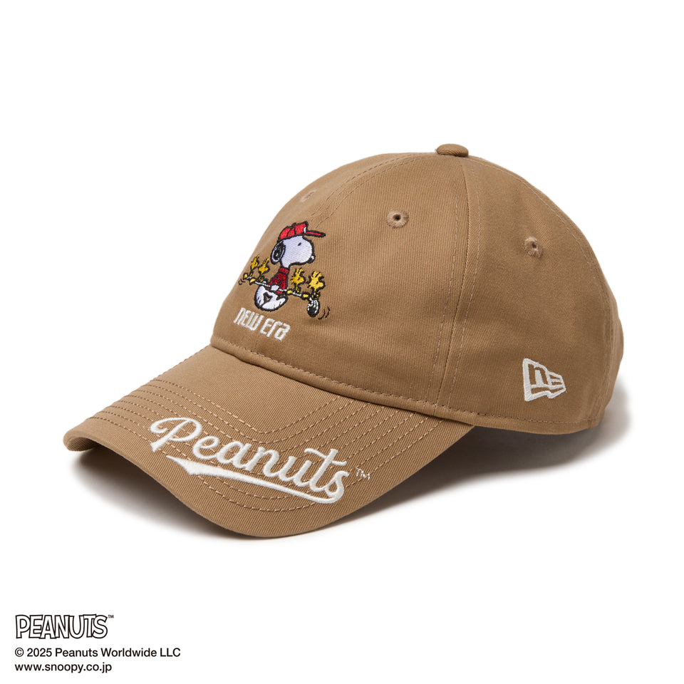 【ゴルフ】 9TWENTY ロングバイザー PEANUTS ピーナッツ バイザーロゴ カーキ