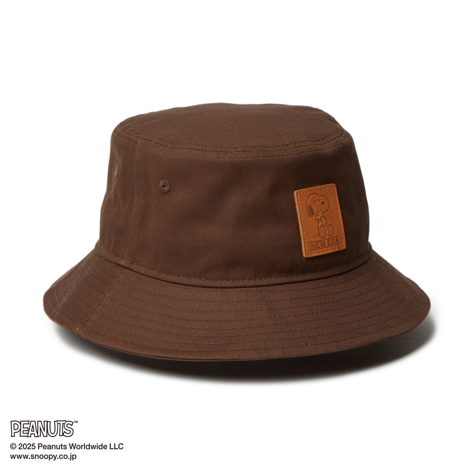 バケット01 PEANUTS ピーナッツ レザーパッチ ウォルナット