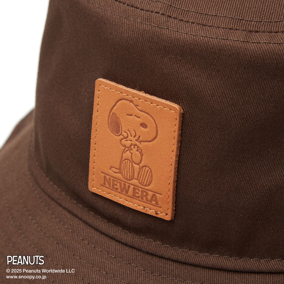 バケット01 PEANUTS ピーナッツ レザーパッチ ウォルナット