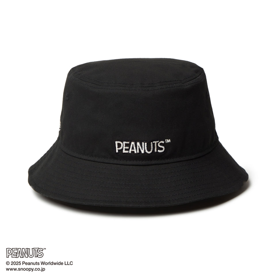 バケット01 PEANUTS ピーナッツ レザーパッチ ブラック