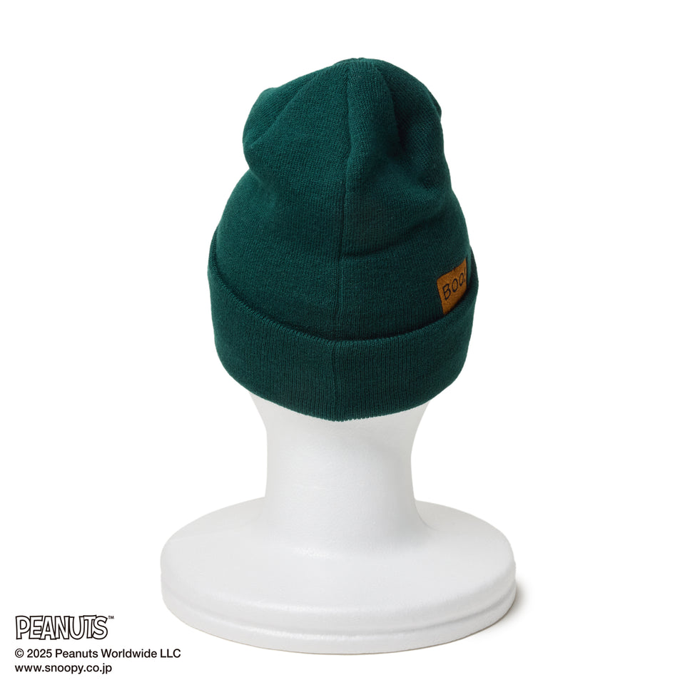 ベーシック カフニット PEANUTS ピーナッツ スヌーピー ダークグリーン