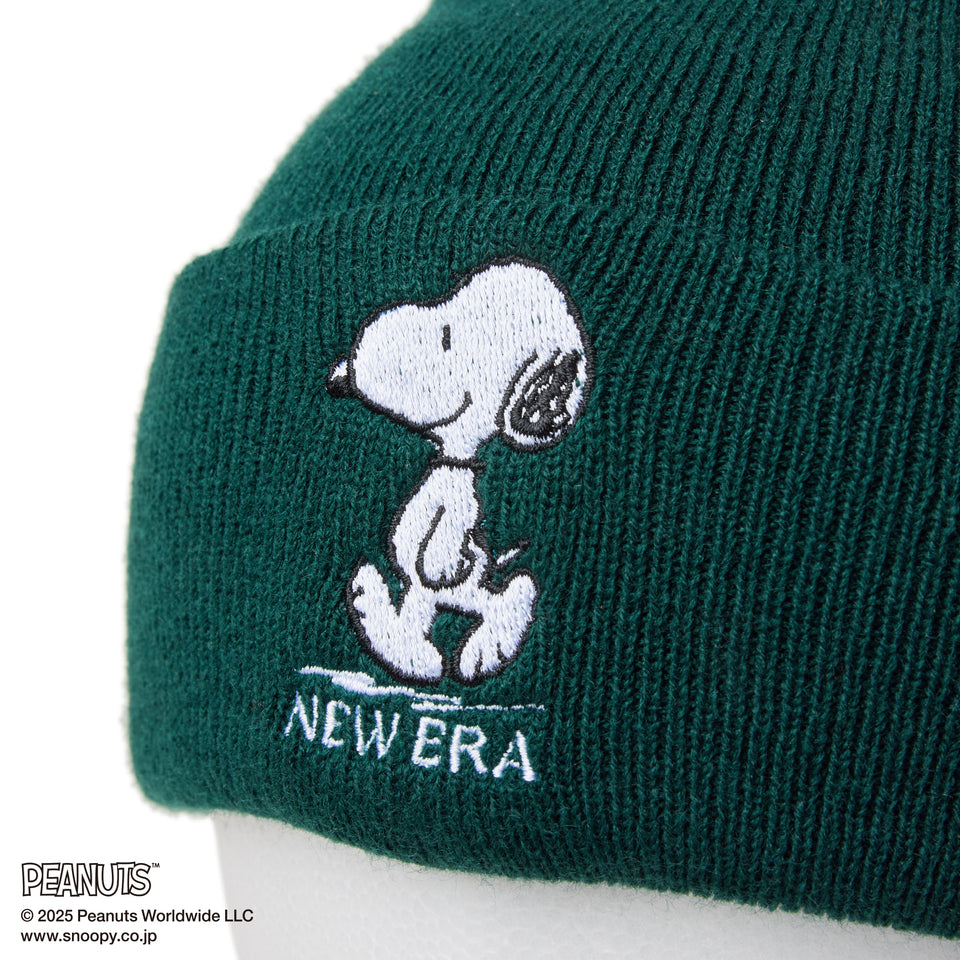 ベーシック カフニット PEANUTS ピーナッツ スヌーピー ダークグリーン