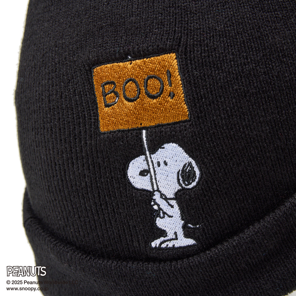 ベーシック カフニット PEANUTS ピーナッツ スヌーピー ブラック
