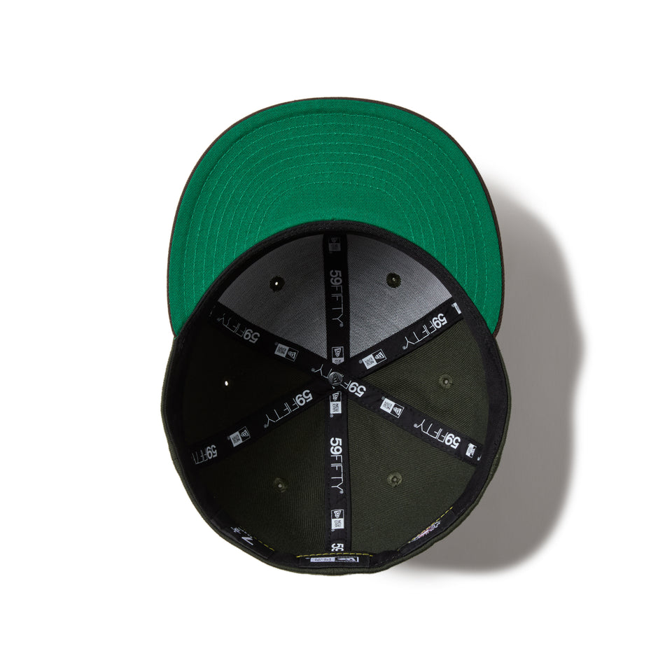 59FIFTY Powered by GORO NAKATSUGAWA（min-nano）オークランド・アスレチックス ダークシーウィード ブラウンバイザー