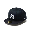 59FIFTY Powered by GORO NAKATSUGAWA（min-nano）ニューヨーク・ヤンキース ブラックウォッチ ネイビーバイザー