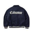 メルトン ヴァーシティジャケット CALNAMUR カルナムール ネイビー