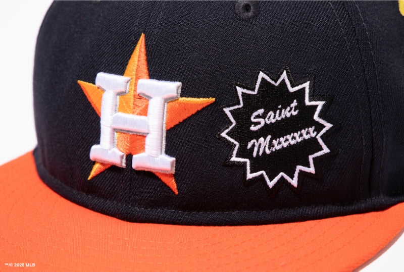 RC 9FIFTY ©SAINT Mxxxxxx × MLB ヒューストン・アストロズ ネイビー オレンジバイザー
