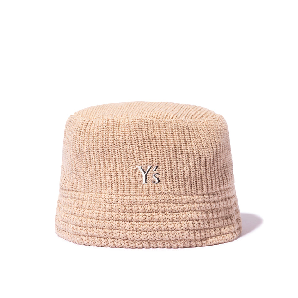 ニットバケット Y's SS25 アウトラインロゴ ベージュ