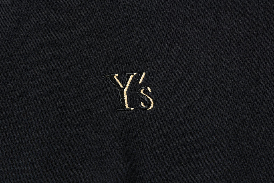 裏毛 スウェット プルオーバーフーディー Y's SS25 アウトラインロゴ ブラック