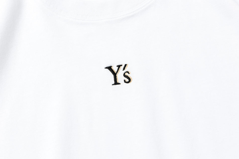 半袖 コットン Tシャツ Y's SS25 ミニロゴ ホワイト レギュラーフィット