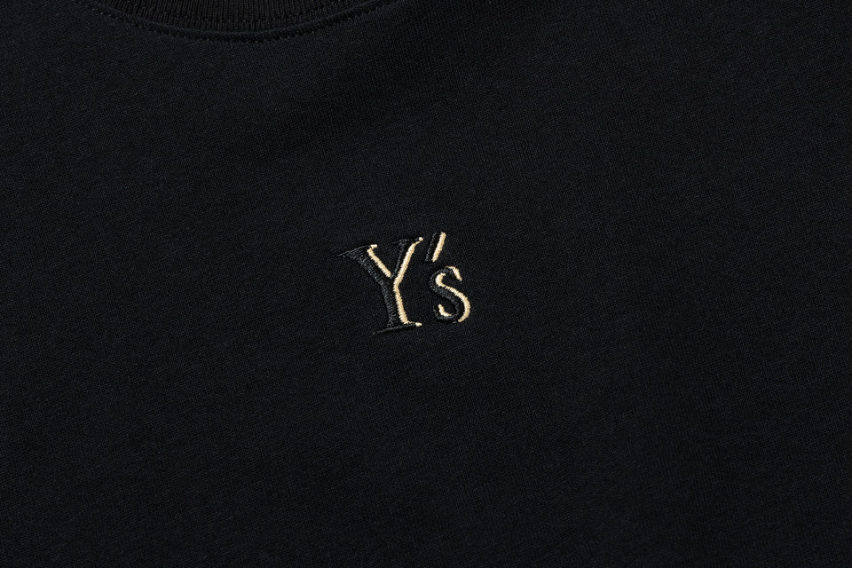 半袖 コットン Tシャツ Y's SS25 ミニロゴ ブラック レギュラーフィット