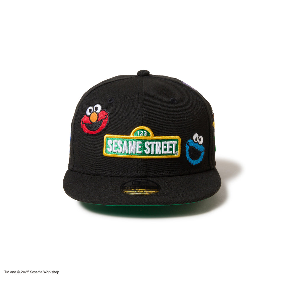 キッズ Youth 9FIFTY SESAME STREET セサミストリート オールオーバー ブラック