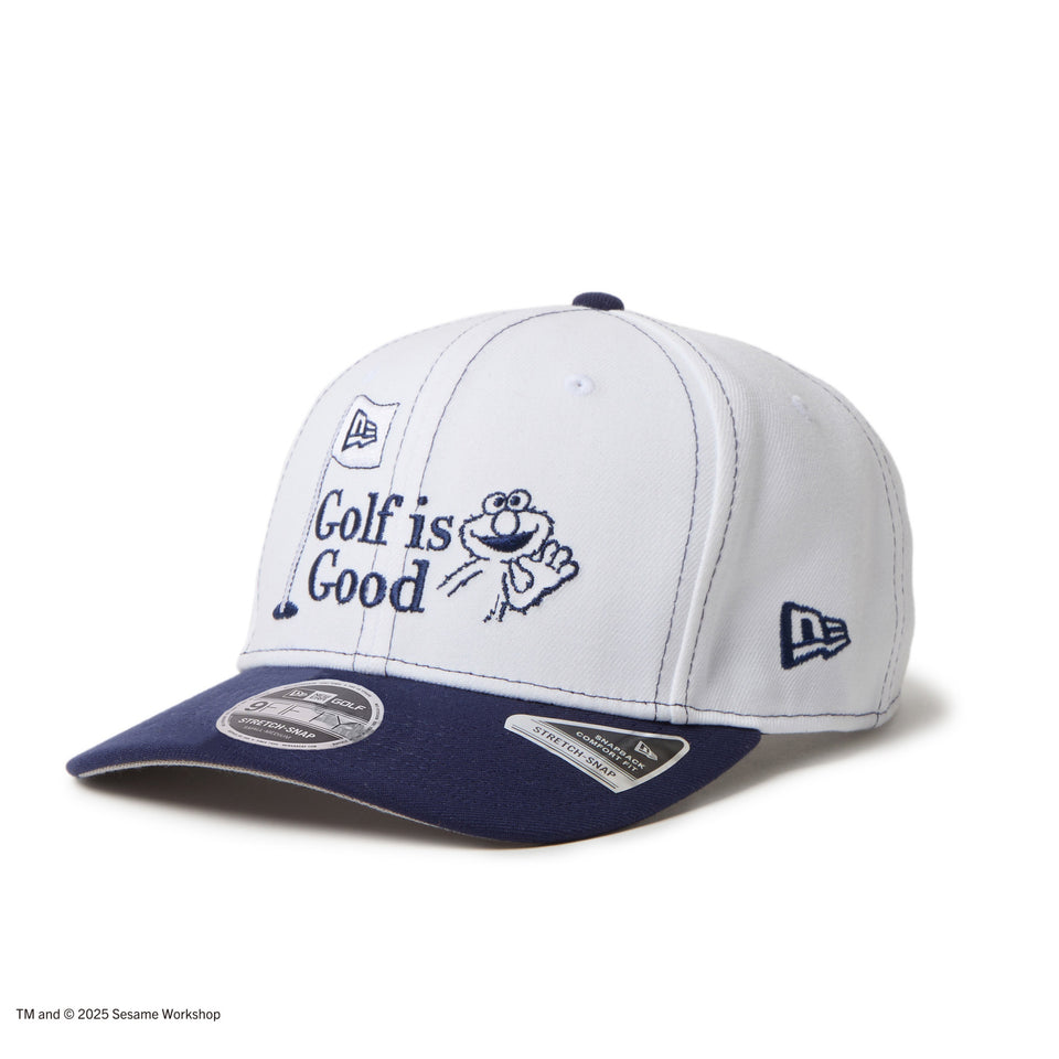 9FIFTY ストレッチスナップ SESAME STREET セサミストリート Golf is Good ホワイト ネイビーバイザー | ゴルフ